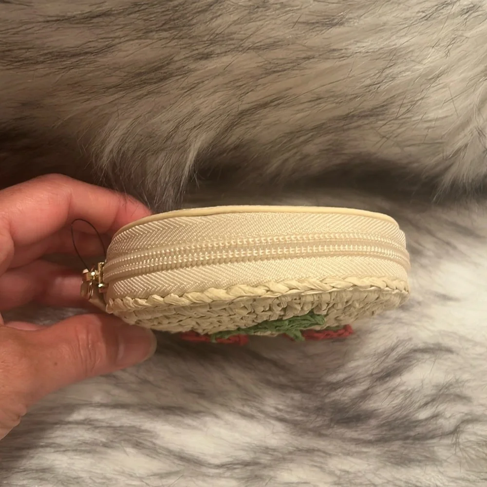 Lauren Conrad Round Straw Bag with Cherry Design - Picture 4 of 8